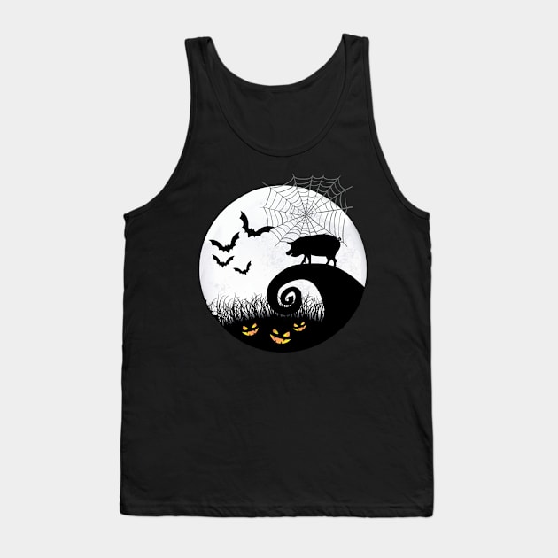 Pig and moon halloween Tank Top by AxelRoldns